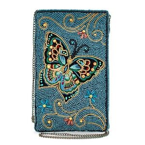 Mary Frances Butterfly Mariposa Hand Beaded Crossbody Bag